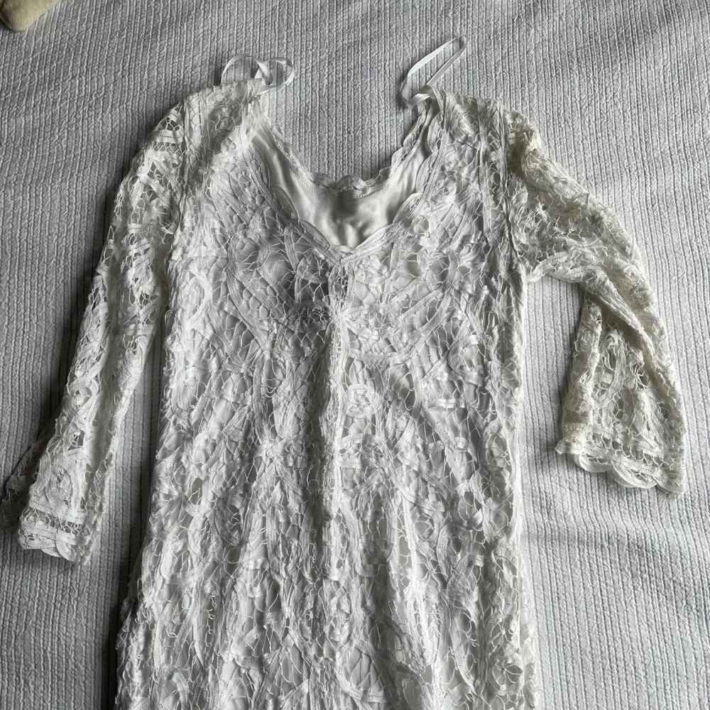 I.N.C. International Concepts White Cotton Lace Dress - Picture 2 of 4